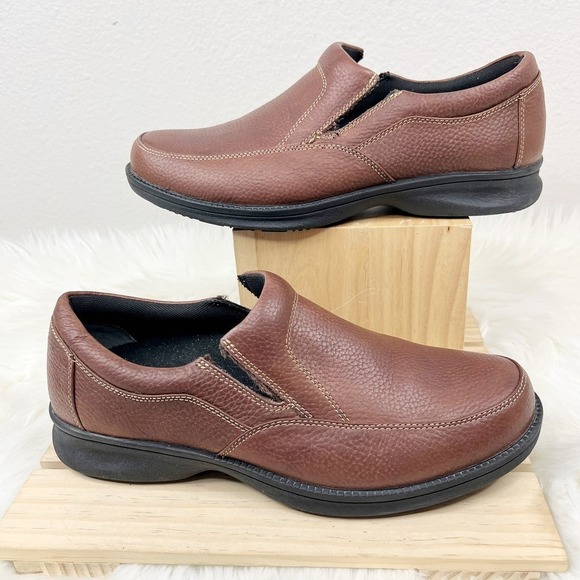 ABEO Smart 3950 Men's Slip On Loafer Brown Pebble Leather Shoes Men's Size 10.5 - Picture 2 of 8